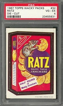 1967 Topps "Wacky Packages" Die-Cut #32 "Ratz Crackers" – PSA VG-EX 4